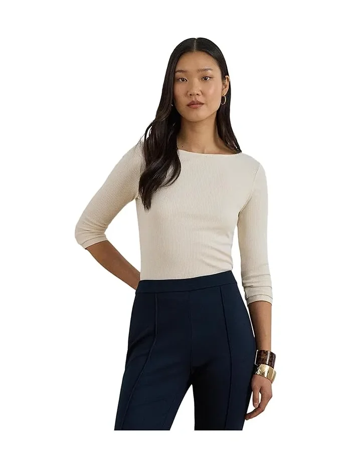 Блуза Rib-Knit Cotton-Blend Boatneck Lauren Ralph Lauren
