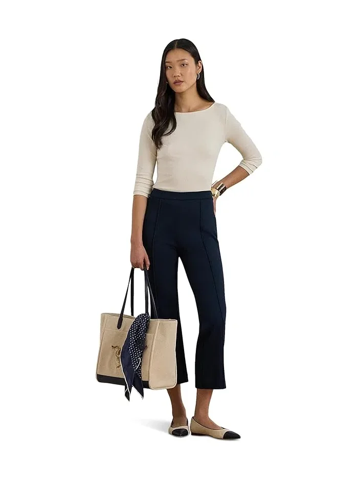Блуза Rib-Knit Cotton-Blend Boatneck Lauren Ralph Lauren — изображение 2 из 4, кремовый