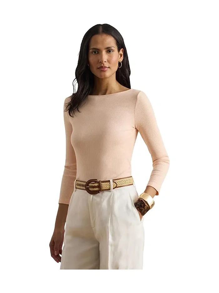 Футболка с лодочкой rib-knit Lauren Ralph Lauren