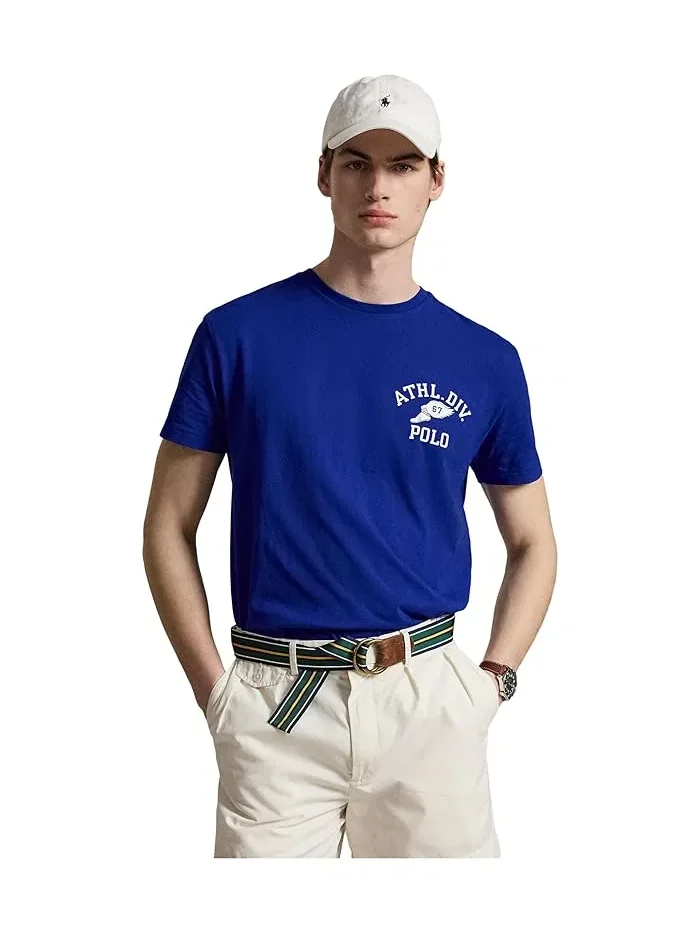 Футболка с логотипом Classic Fit Polo Ralph Lauren — изображение 1 из 4, серый/белый