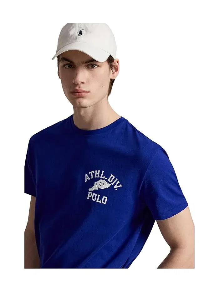 Футболка с логотипом Classic Fit Polo Ralph Lauren — изображение 4 из 4, серый/белый
