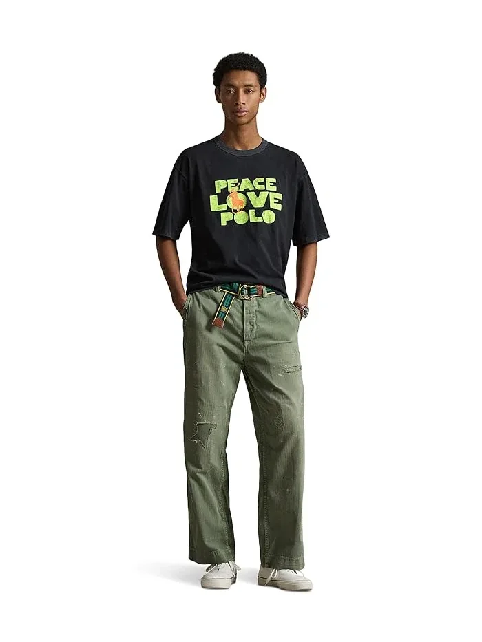 Футболка Classic Fit Peace Love Polo Polo Ralph Lauren — изображение 2 из 5, черный