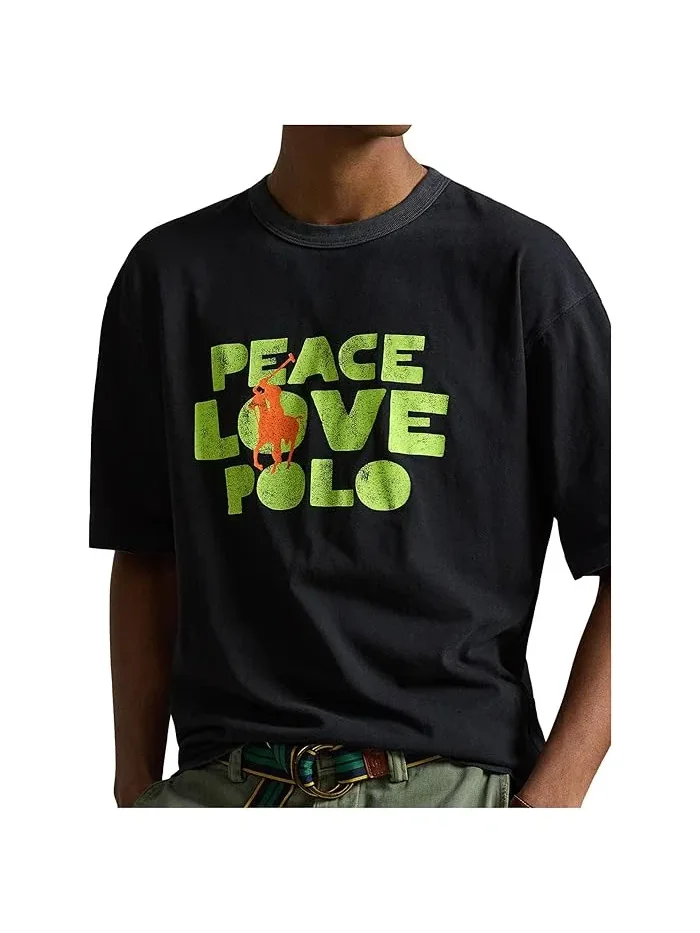 Футболка Classic Fit Peace Love Polo Polo Ralph Lauren — изображение 4 из 5, черный