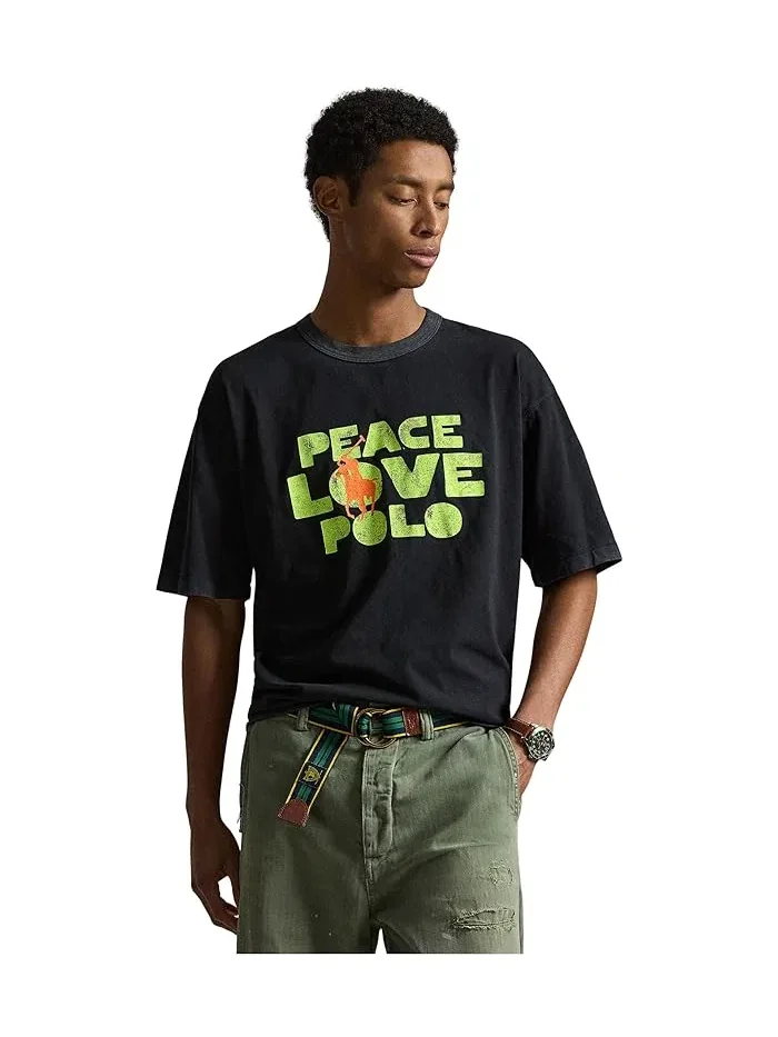 Футболка Classic Fit Peace Love Polo Polo Ralph Lauren — изображение 5 из 5, черный