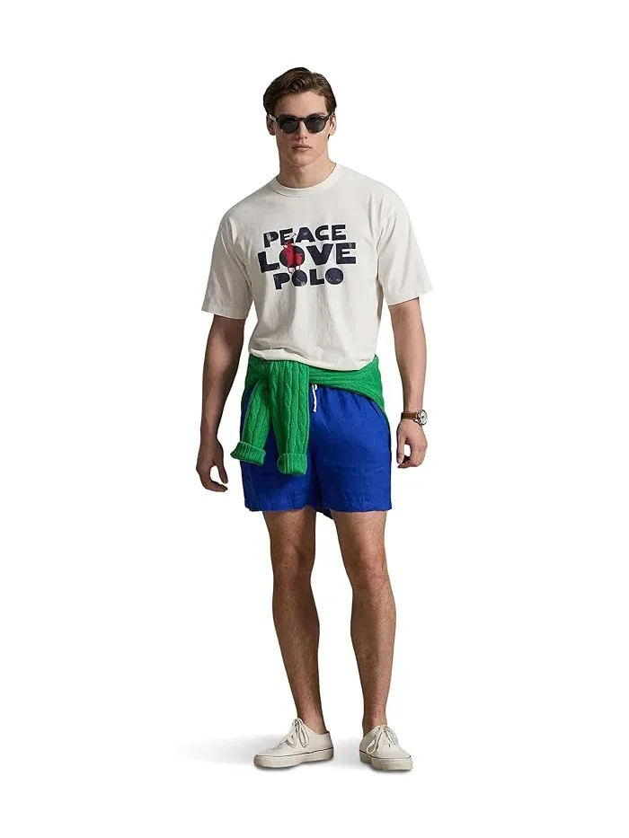 Футболка Polo Ralph Lauren Classic Fit Peace Love — изображение 4 из 5, белый