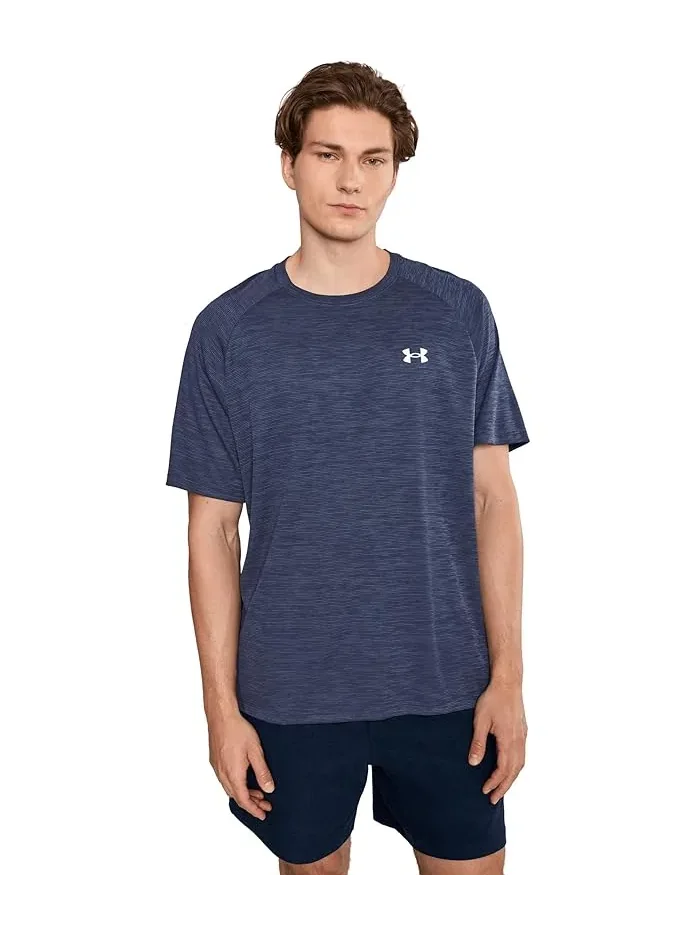 Футболка Tech Textured с коротким рукавом Under Armour — изображение 1 из 5, темно-синий/белый