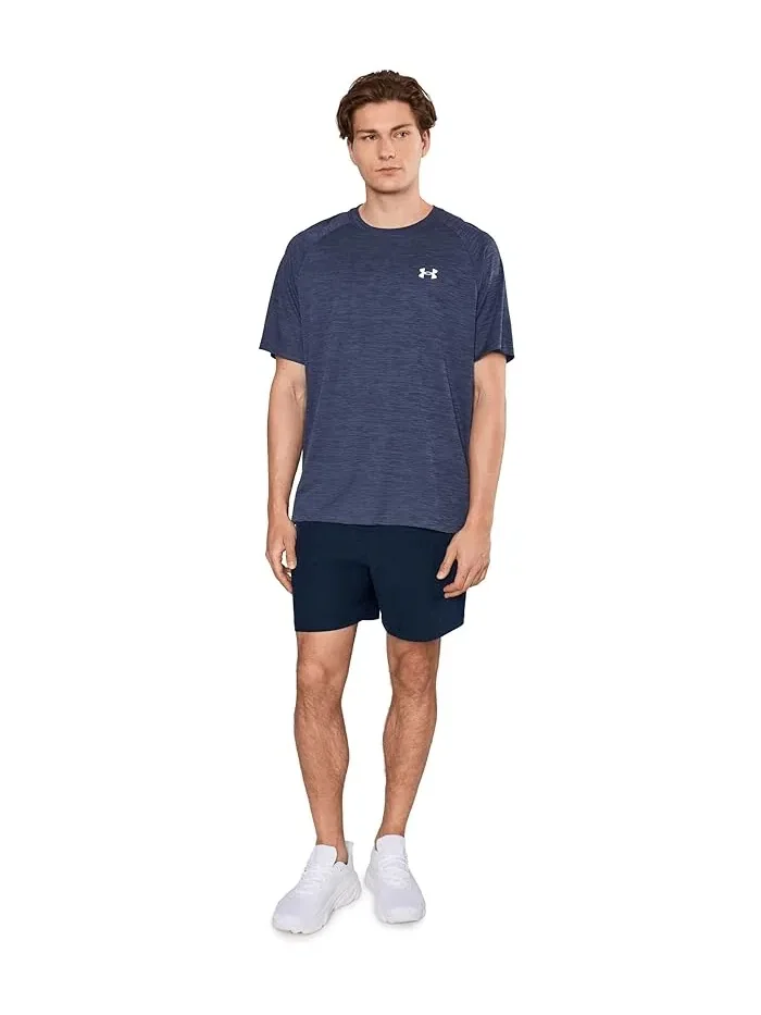 Футболка Tech Textured с коротким рукавом Under Armour — изображение 2 из 5, темно-синий/белый