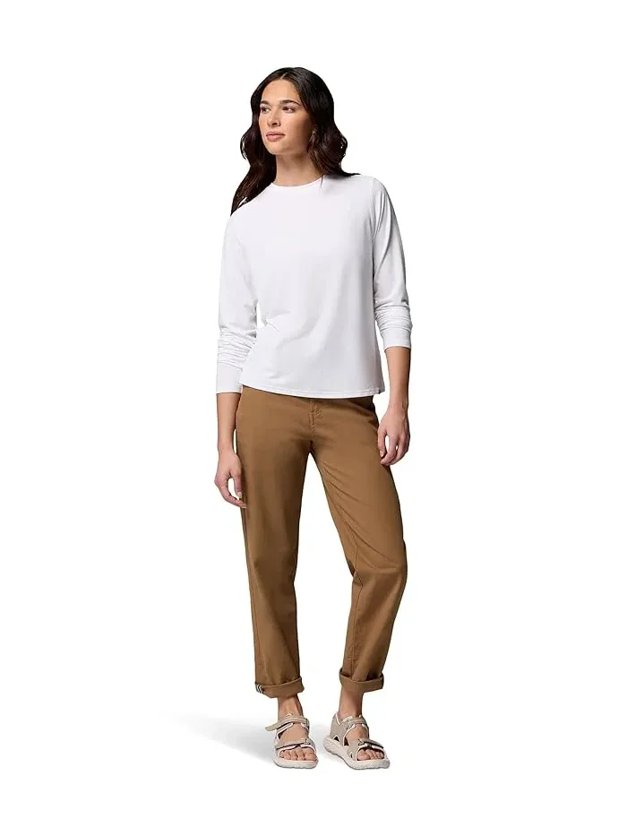 Футболка с длинным рукавом Soft Stretch Long Sleeve Tee Columbia — изображение 2 из 5, белый