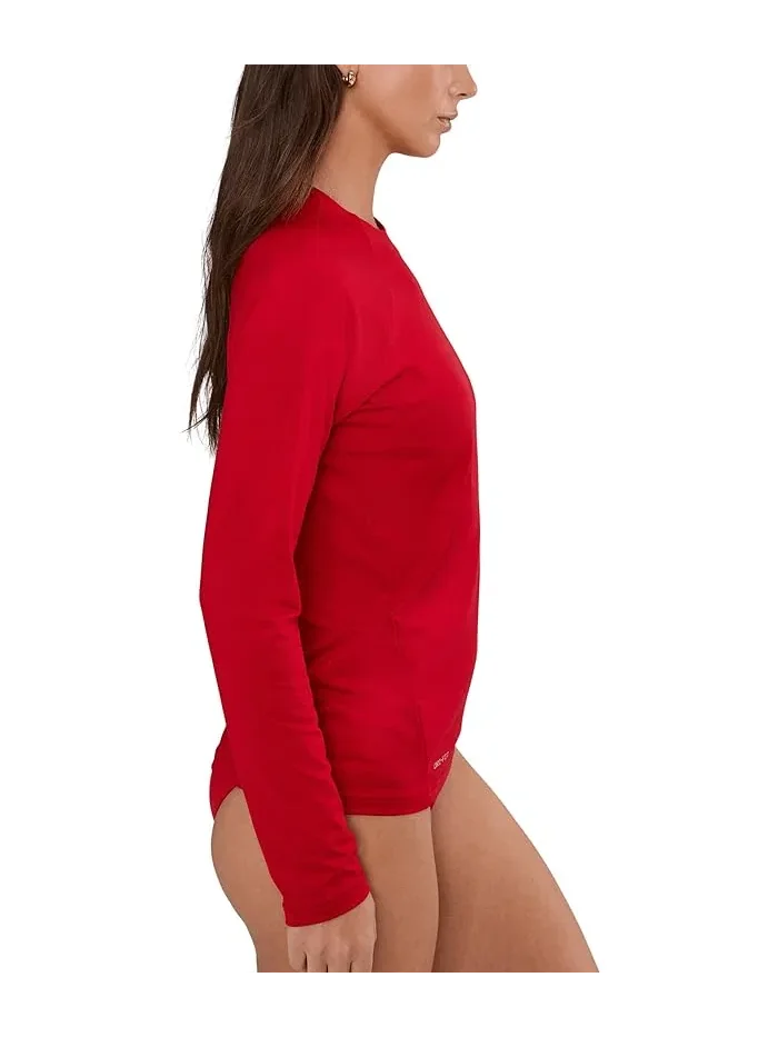 Футболка Nike Dri-FIT UV Long Sleeve Hydroguard — изображение 3 из 5, красный