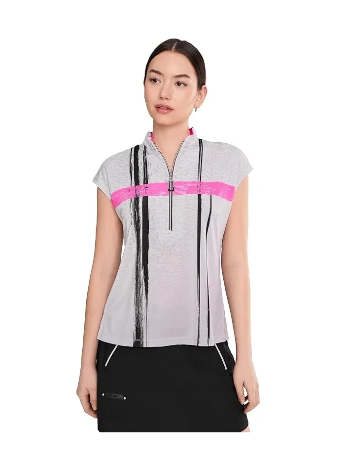 Футболка с вертикальными полосами Elegant Short Sleeve Jamie Sadock — черный