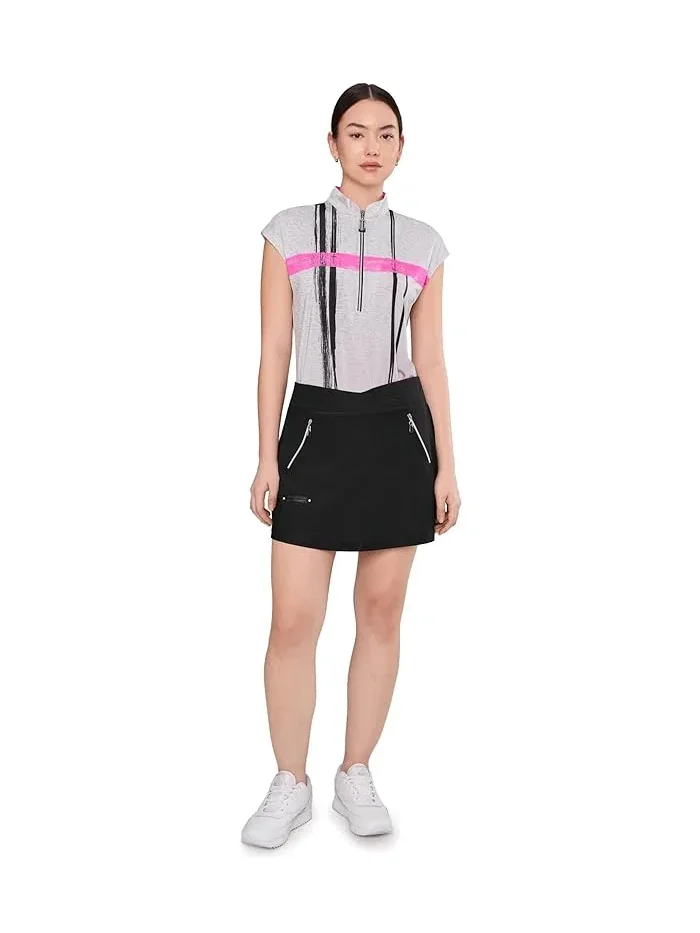 Футболка с вертикальными полосами Elegant Short Sleeve Jamie Sadock — изображение 2 из 5, черный