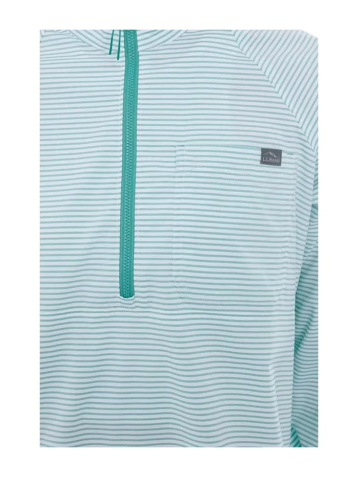 Футболка с длинным рукавом Everyday SunSmart 1/4 Zip L.L.Bean, Gulf Teal Stripe — изображение 5 из 5, бирюзовый