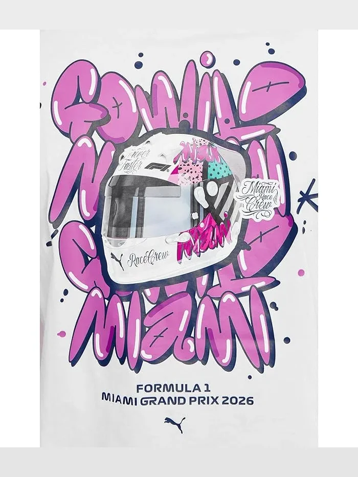 Футболка с принтом Formula 1 Miami Go Wild PUMA — изображение 5 из 5, белый