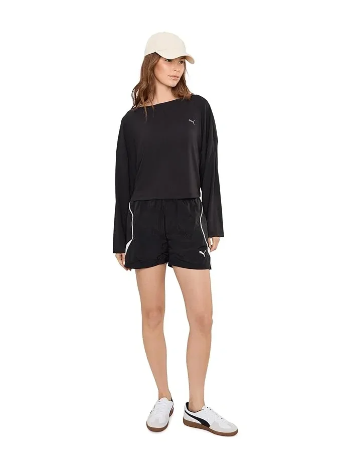 Футболка с длинным рукавом Cloudspun Ribbed Slouchy PUMA — изображение 2 из 5, черный