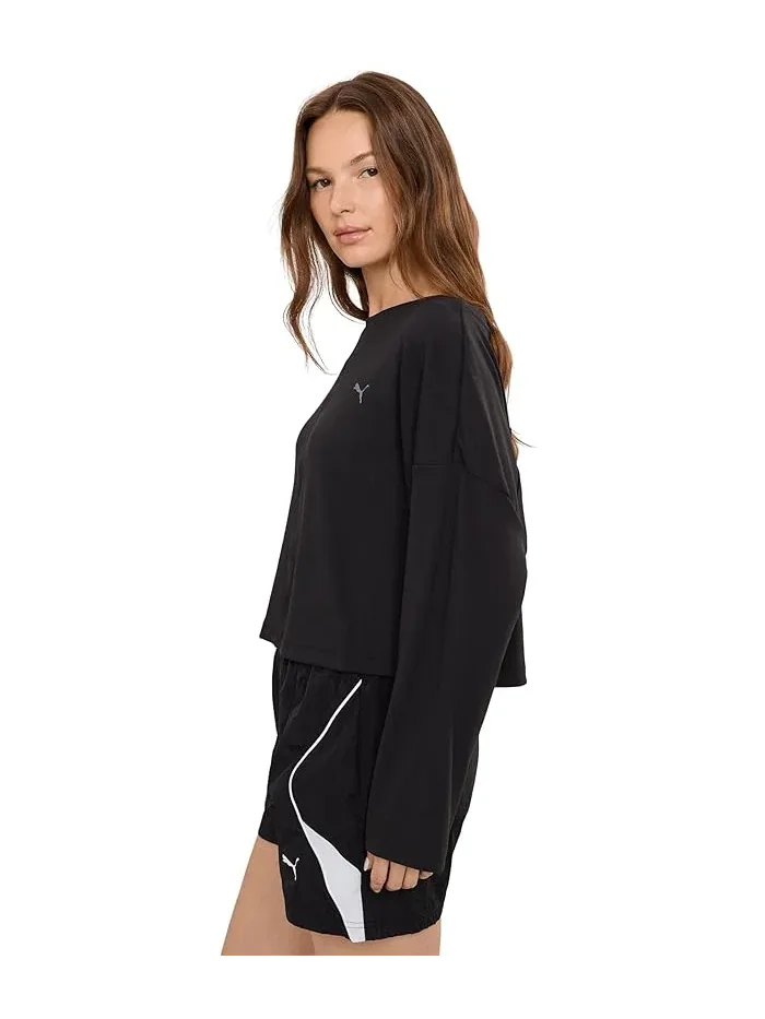Футболка с длинным рукавом Cloudspun Ribbed Slouchy PUMA — изображение 3 из 5, черный