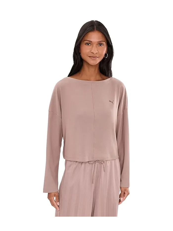 Футболка с длинным рукавом свободного кроя Cloudspun Ribbed Slouchy Long Sleeve Tee PUMA