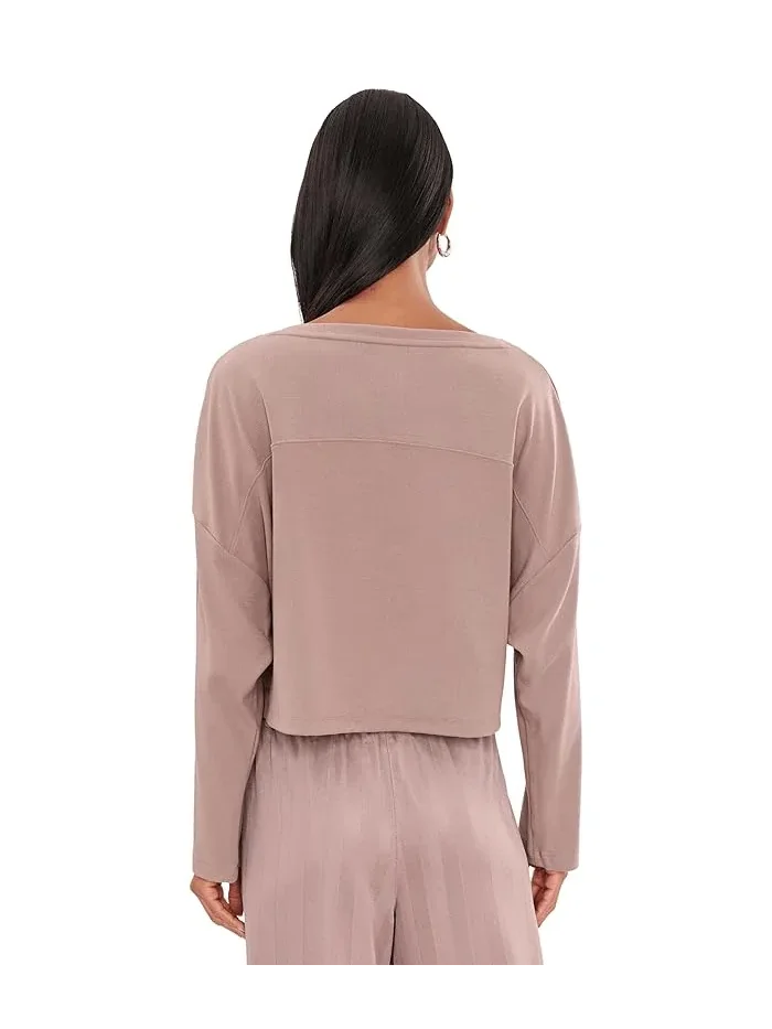 Футболка с длинным рукавом свободного кроя Cloudspun Ribbed Slouchy Long Sleeve Tee PUMA — изображение 4 из 5, зеленый
