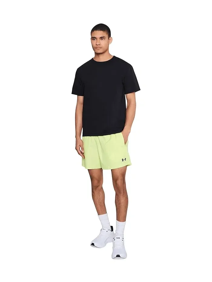 Шорты спортивные Tech Woven 5-inch Under Armour — изображение 2 из 5, зеленый/черный