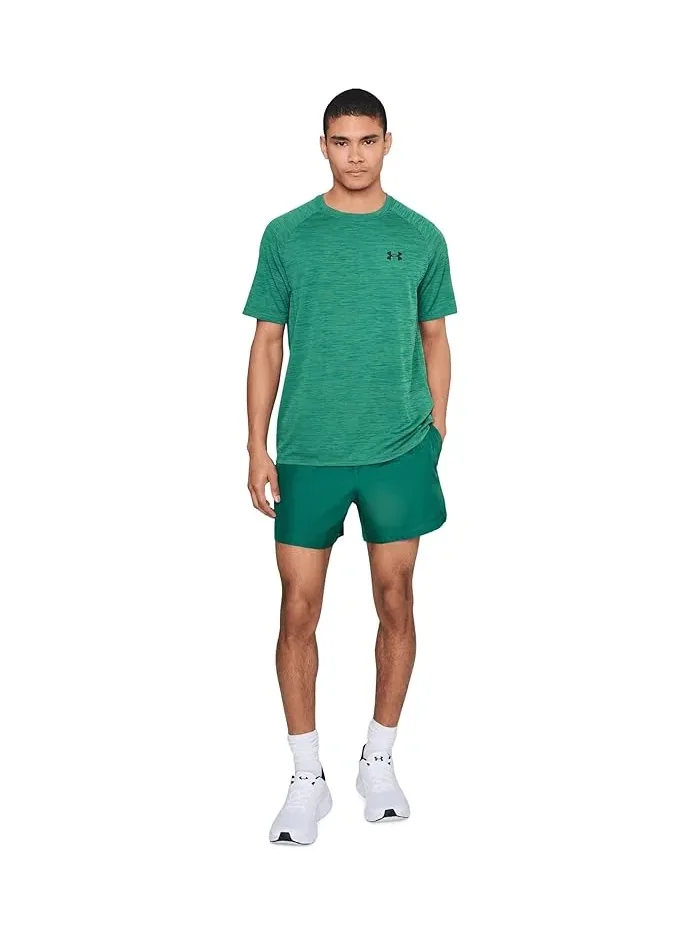 Шорты Tech Woven 5-inch Shorts Under Armour — изображение 2 из 5, зеленый/черный