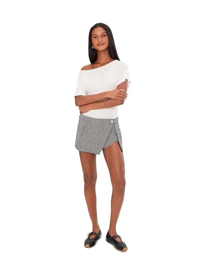 Юбка-шорты Georgie Gingham Micro Skort Free People — изображение 2 из 5, черный