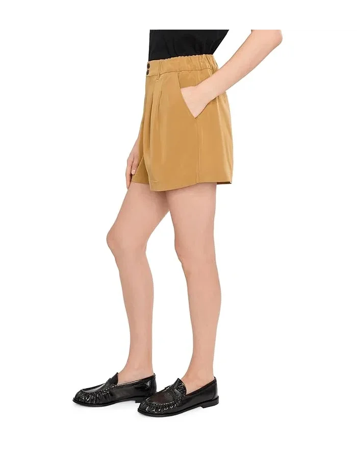Шорты тканевые Tansy Woven Shorts Varley — изображение 3 из 5, коричневый
