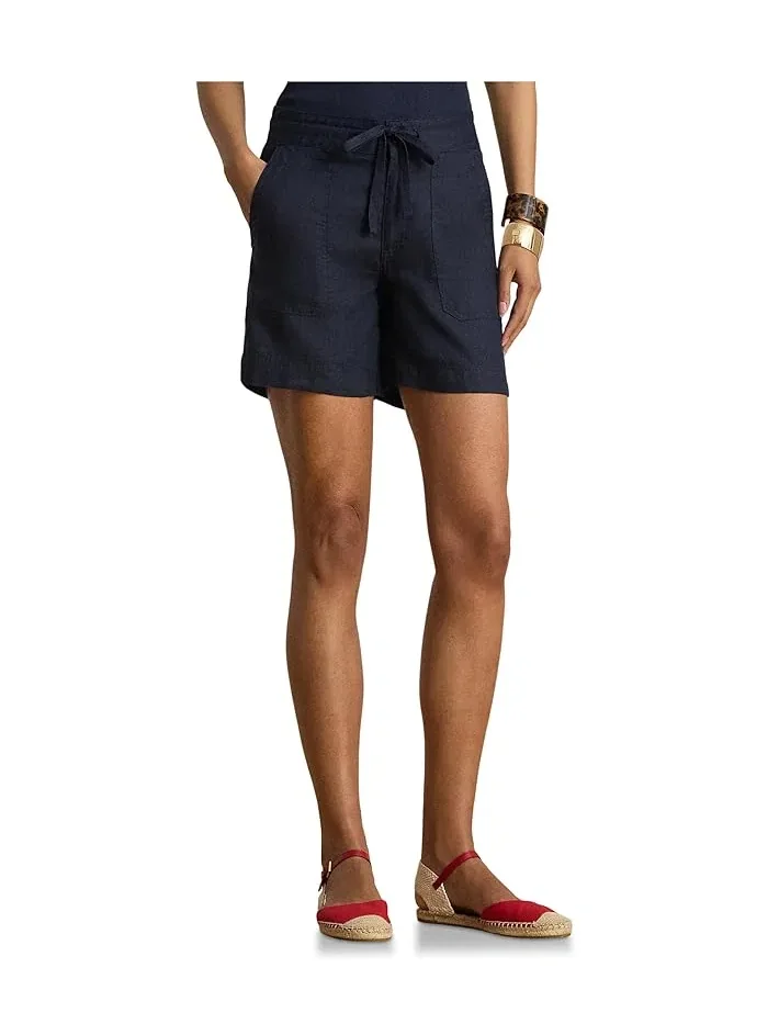 Шорты широкие на завязках Linen Wide-Leg Drawcord Shorts Lauren Ralph Lauren