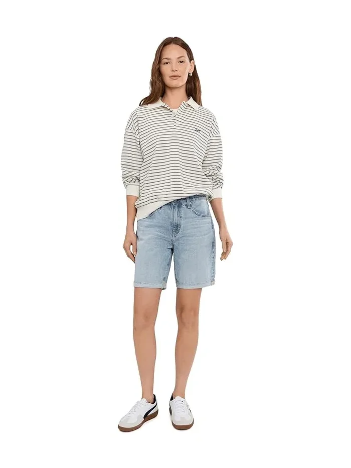 Шорты с завышенной талией Ex-Boyfriend AG Jeans, Soft Focus — изображение 2 из 5, нейтральный