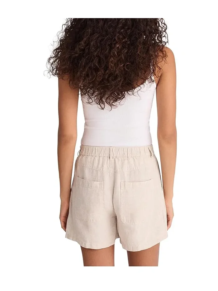 Шорты льняные The Zoe Short Madewell — изображение 4 из 5, овсяный
