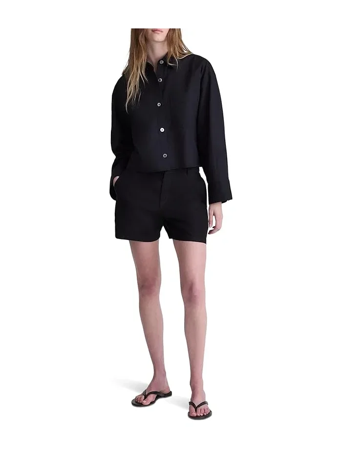 Шорты The Zoe из льна Madewell — изображение 2 из 4, черный