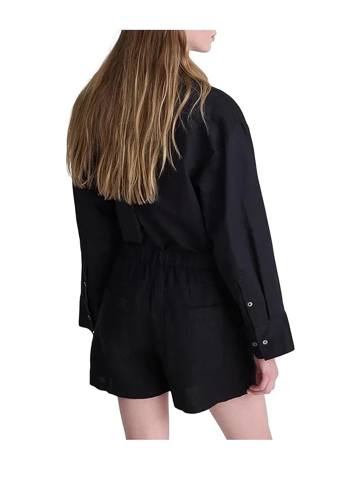 Шорты The Zoe из льна Madewell — изображение 3 из 4, черный