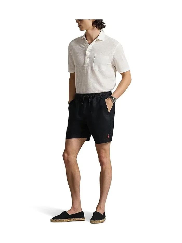 Шорты Polo Prepster из льна Polo Ralph Lauren — изображение 2 из 5, черный