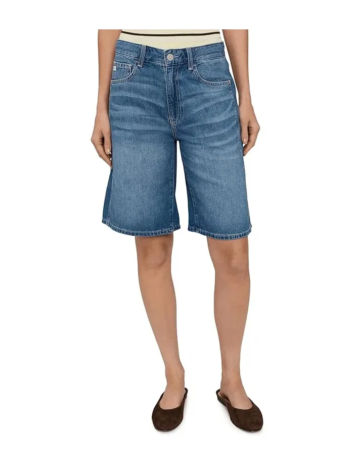 Шорты бермуды завышенной талии Wide Leg Thalia AG Jeans, Galaxy