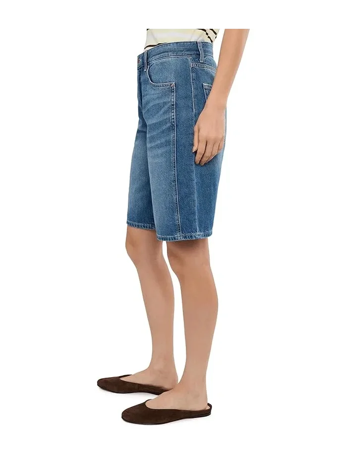 Шорты бермуды завышенной талии Wide Leg Thalia AG Jeans, Galaxy — изображение 3 из 5, синий