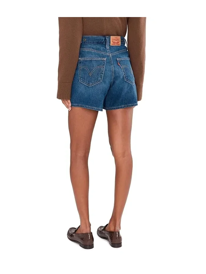Шорты джинсовые с высокой талией Cinch Mid-thigh Levi's Womens, First or Last No DP — изображение 4 из 5, розовый