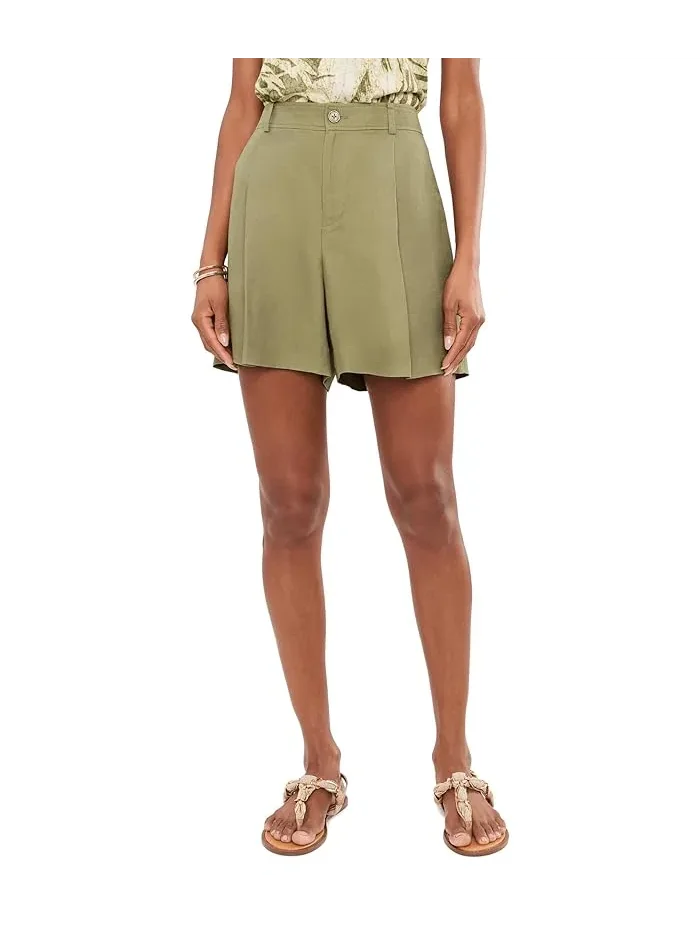 Шорты плиссированные из льняной смеси Pleated Linen-Blend Twill Shorts Lauren Ralph Lauren