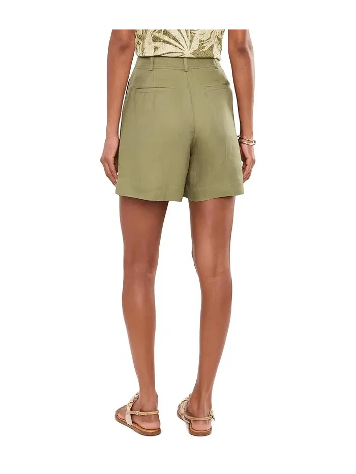 Шорты плиссированные из льняной смеси Pleated Linen-Blend Twill Shorts Lauren Ralph Lauren — изображение 4 из 5, синий мульти