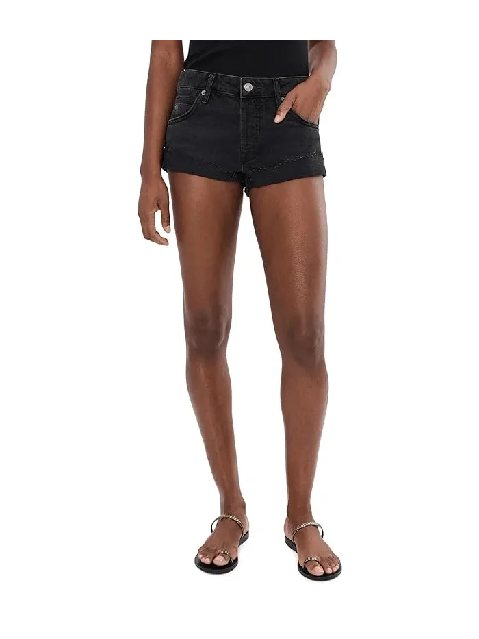 Шорты джинсовые Cali Cuffed Shorties Free People — изображение 1 из 5, черный