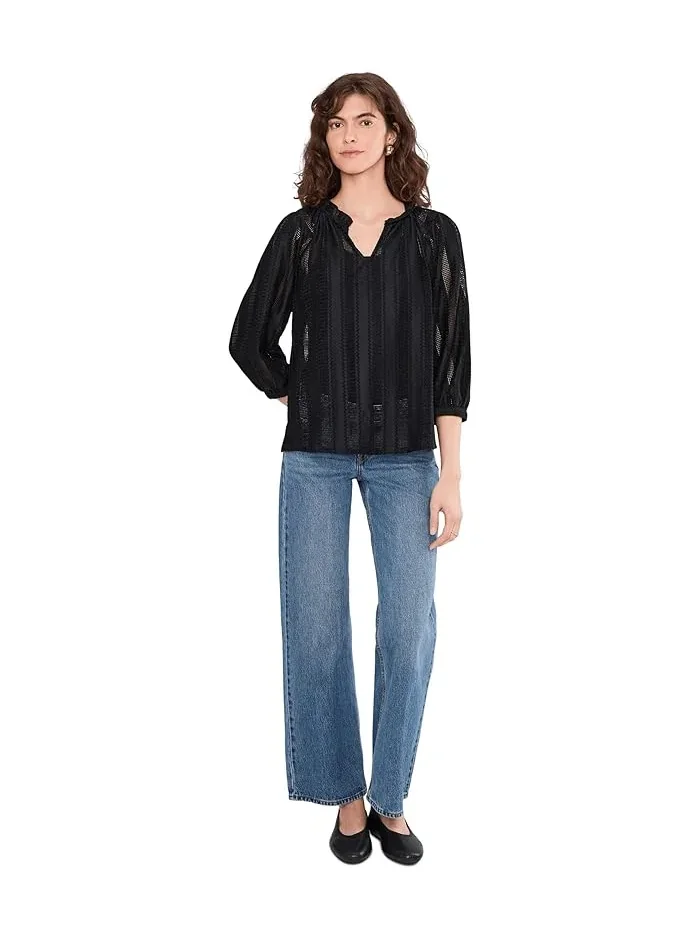 Блуза с рюшами Raglan Peasant Vince Camuto — изображение 2 из 5, насыщенный черный