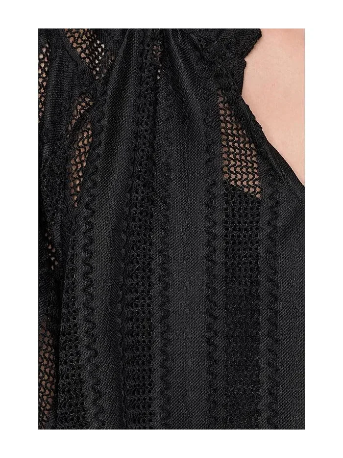 Блуза с рюшами Raglan Peasant Vince Camuto — изображение 5 из 5, насыщенный черный