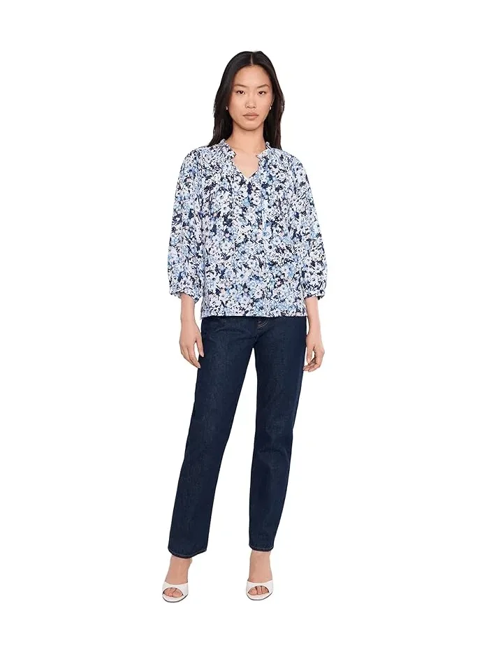 Блуза с рюшами Raglan Peasant Vince Camuto — изображение 2 из 5, синий