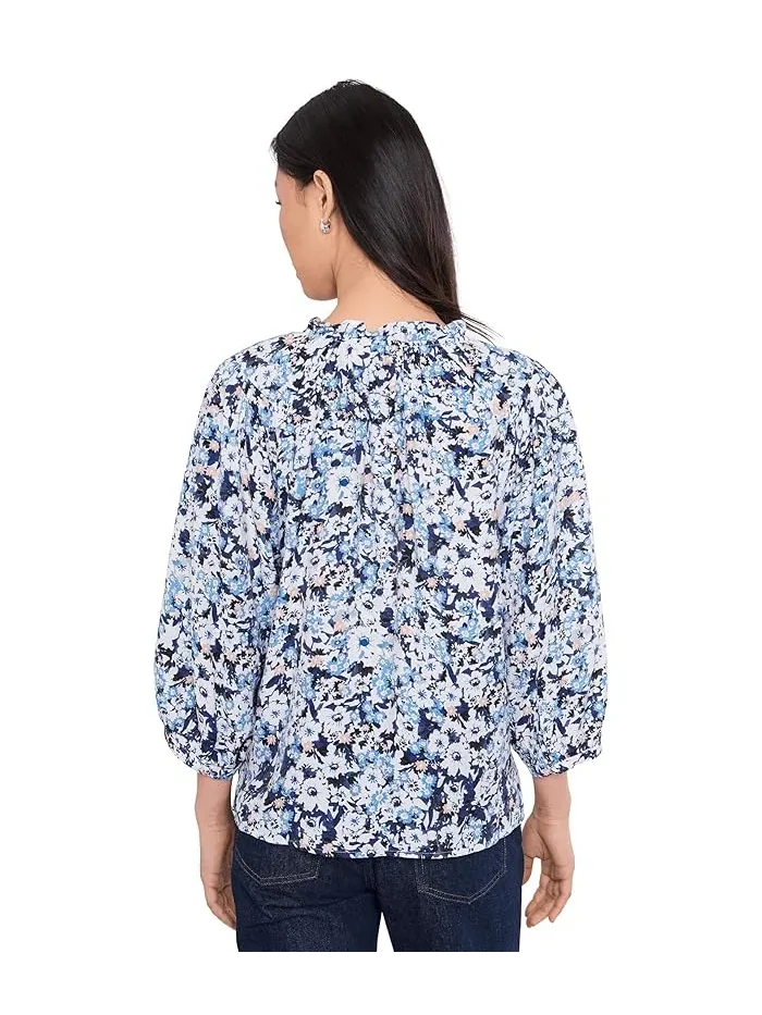 Блуза с рюшами Raglan Peasant Vince Camuto — изображение 4 из 5, синий