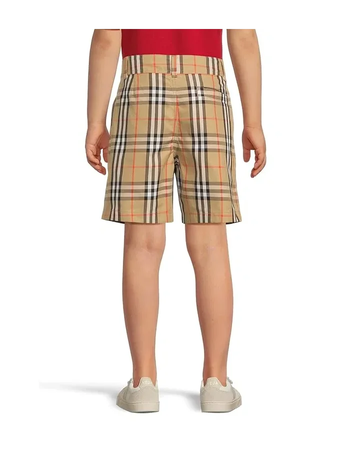 Шорты Oscar Check хлопок Burberry Kids — изображение 2 из 4, песочный