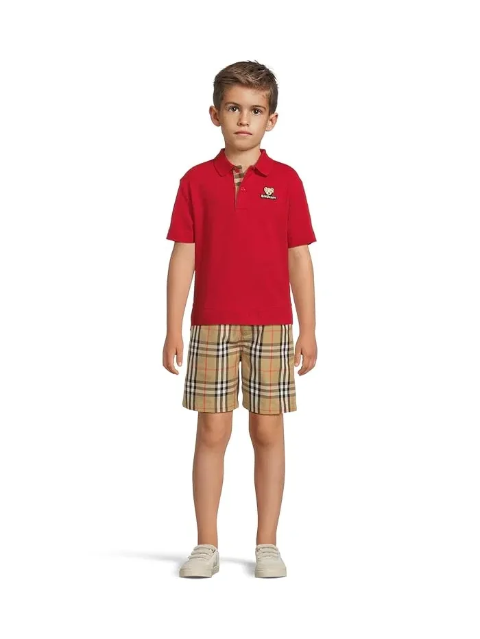 Шорты Oscar Check хлопок Burberry Kids — изображение 4 из 4, песочный