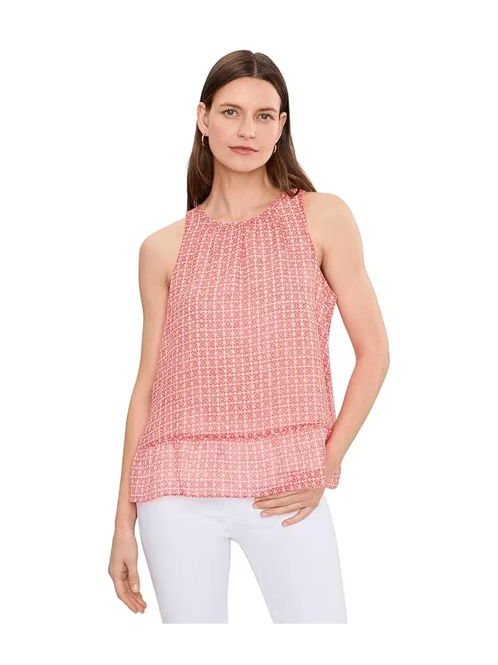 Блуза с запахом принт Halter Neck Shell With Peplum Vince Camuto — изображение 1 из 5, золотистый
