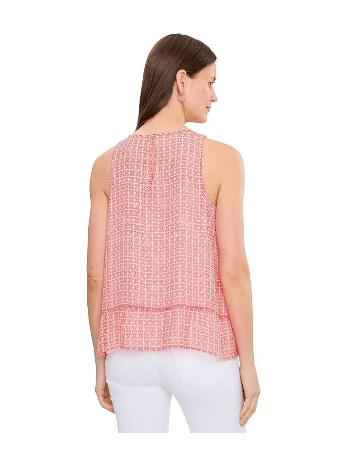 Блуза с запахом принт Halter Neck Shell With Peplum Vince Camuto — изображение 4 из 5, золотистый