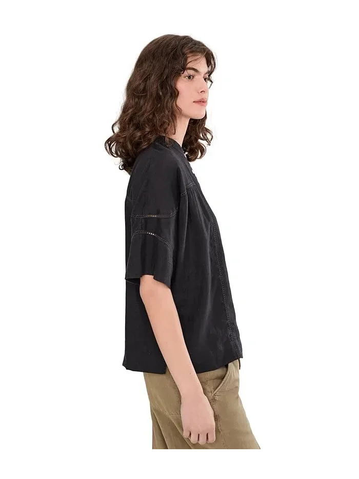 Блуза с кружевной отделкой Luna Top Faherty — изображение 3 из 5, черный