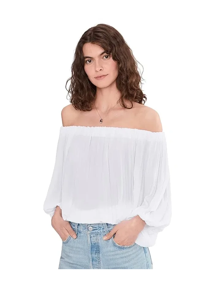 Блуза с открытыми плечами плиссированная Off The Shoulder Pleated Vince Camuto