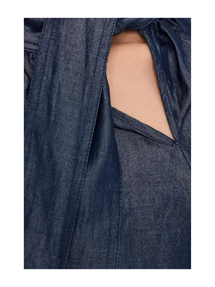 Блуза с бантом Raglan Seam Neck Bow Shirtail CeCe — изображение 5 из 5, классический темно-синий