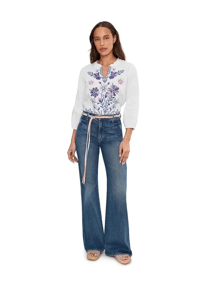 Блуза с оборками Ruffle Field Blouse - Adina Johnny Was — изображение 2 из 5, белый