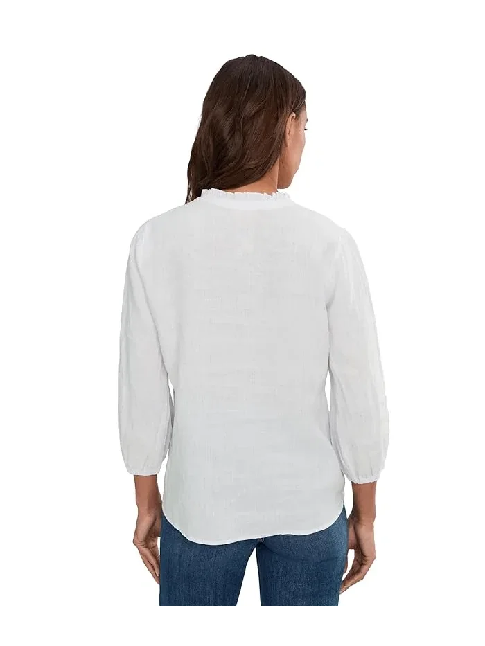 Блуза с оборками Ruffle Field Blouse - Adina Johnny Was — изображение 4 из 5, белый